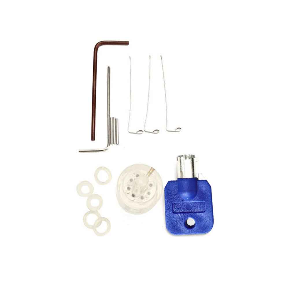 3 PCS Locksmith Tools with Transparent 7 Pin Tubular Lock Cylinder