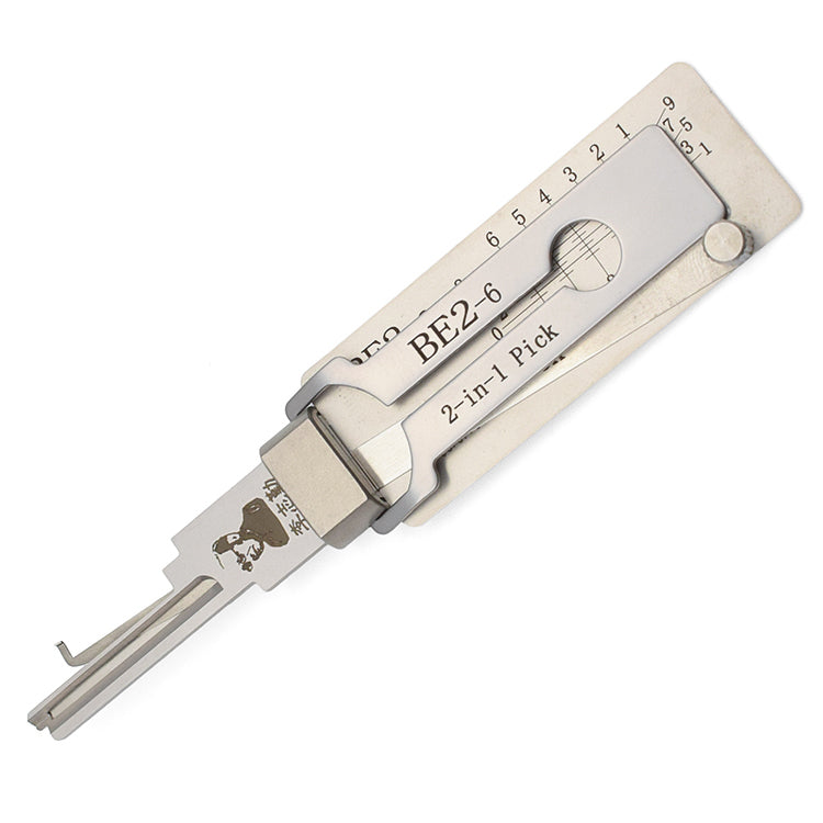 Original Lishi BE2-6 Lock Pick 2-in-1 Pick & Decoder for 6 Pin SFIC Cylinders