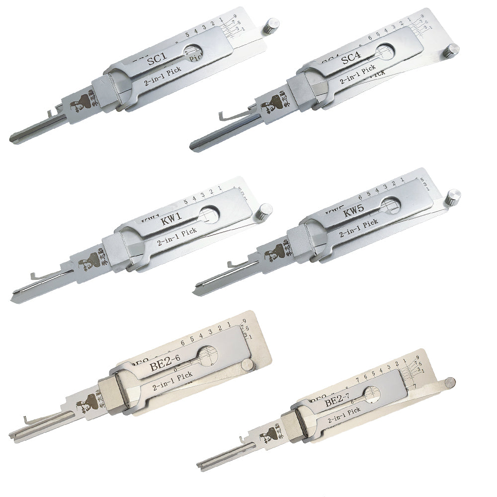 Original Lishi BE2-7 Lock Pick 2 in 1 Pick & Decoder for 7 Pin SFIC Cylinders