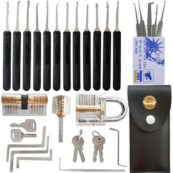 25 Piece Lock Pick Set with 12 Stainless Steel Lock Picking Kit, 3 ...