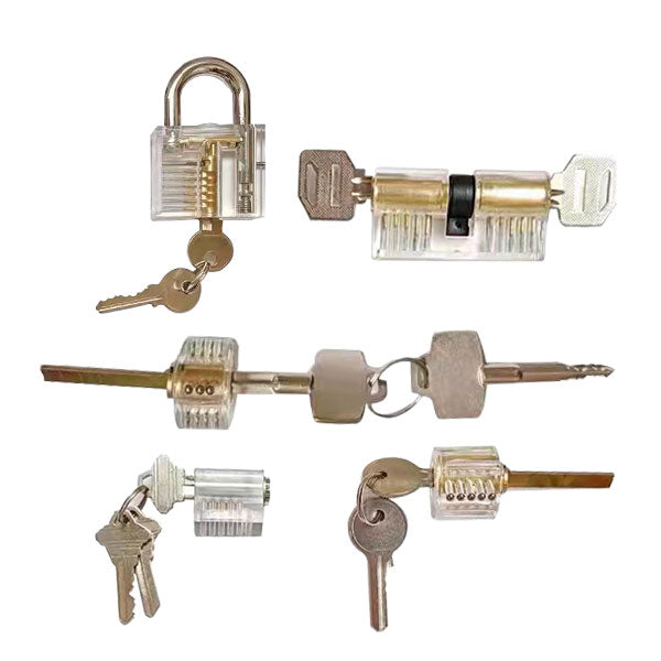 17 Piece Lock Pick Set,5 Transparent Training Lock, 5 Pcs Credit Card Lock Picking Kit
