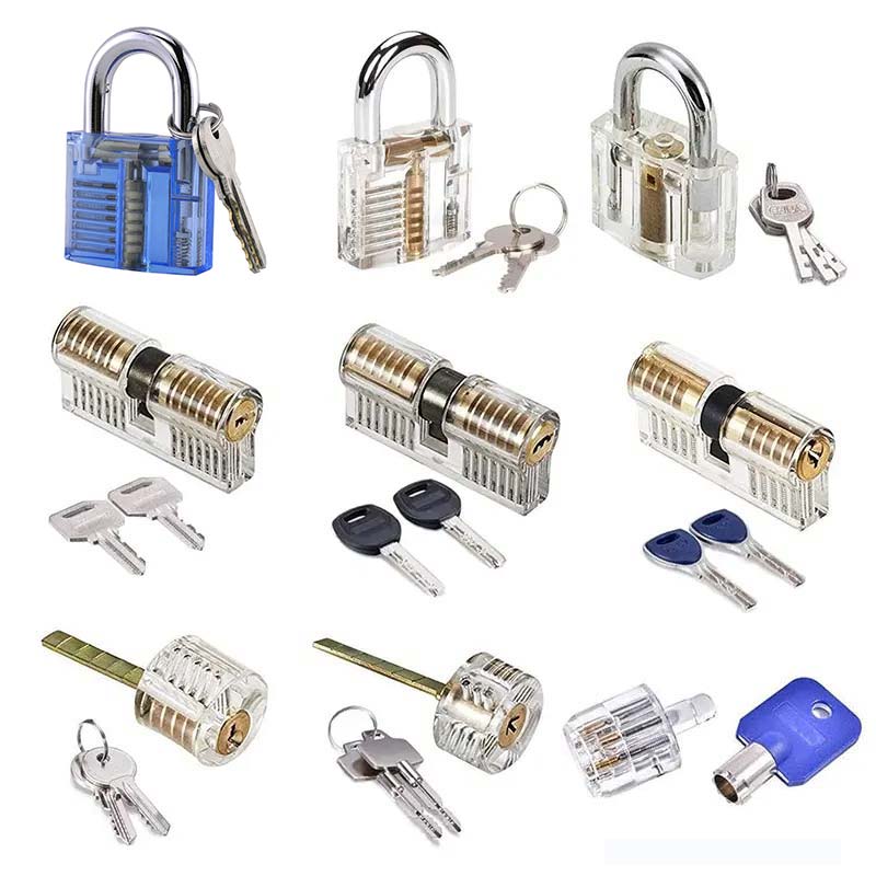 9 Practice Lock Set Transparent Lock Picking Training Set for Beginner ...