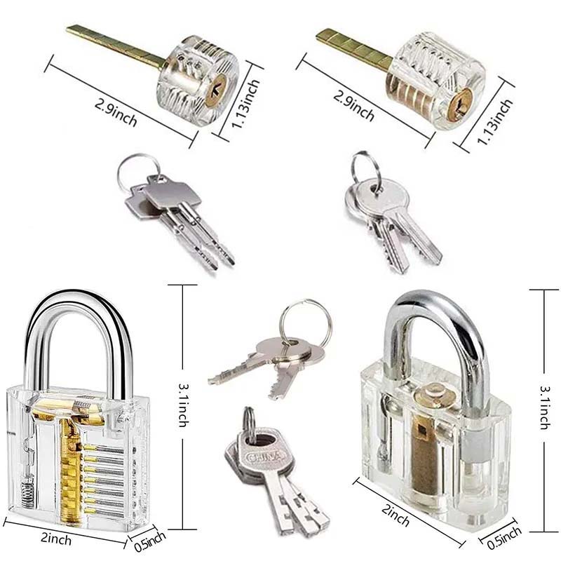 Lock Set Specification 9 Practice Lock Set Transparent Lock Picking Training Set for Beginner ...