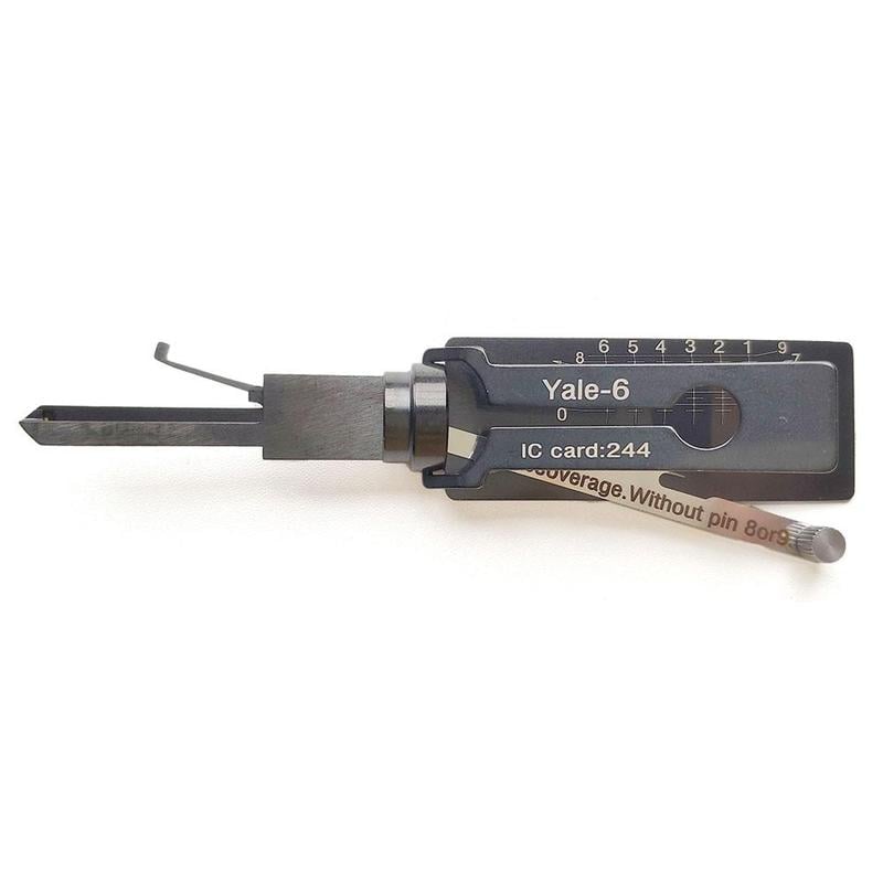 Lishi Style Yale-6 Lock Pick 2-in-1 Pick & Decoder for YALE 6-Pin Rim ...