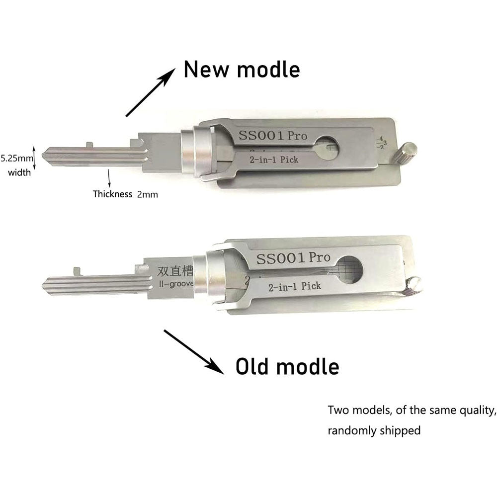 Original Lishi SS001 Pro Lock Pick 2 in 1 Decoder Tool for Double-Groove Door Lock