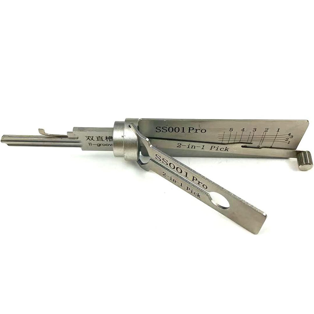 Original Lishi SS001 Pro Lock Pick 2 in 1 Decoder Tool for Double-Groove Door Lock