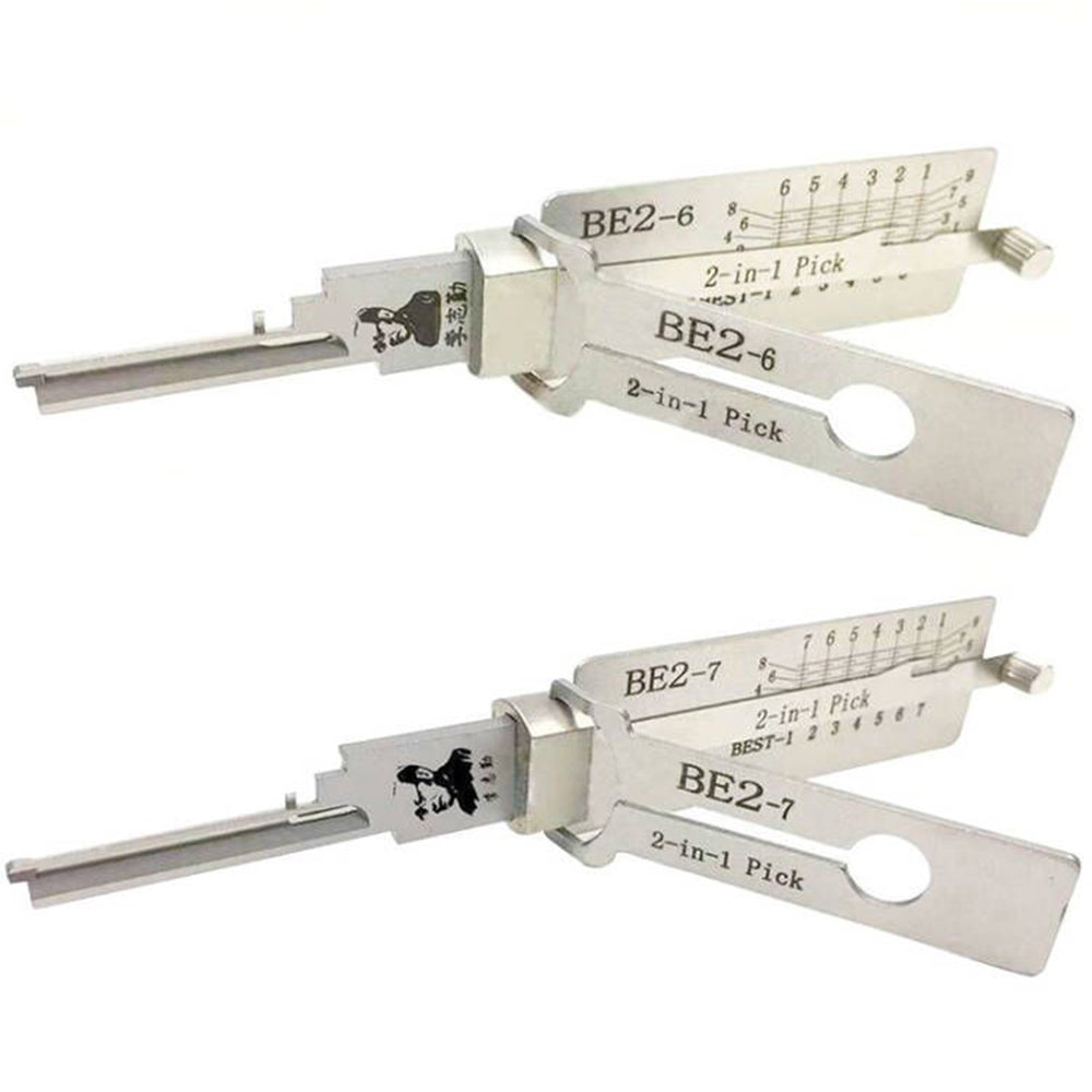 Original Lishi BE2-7 Lock Pick 2 in 1 Pick & Decoder for 7 Pin SFIC Cylinders