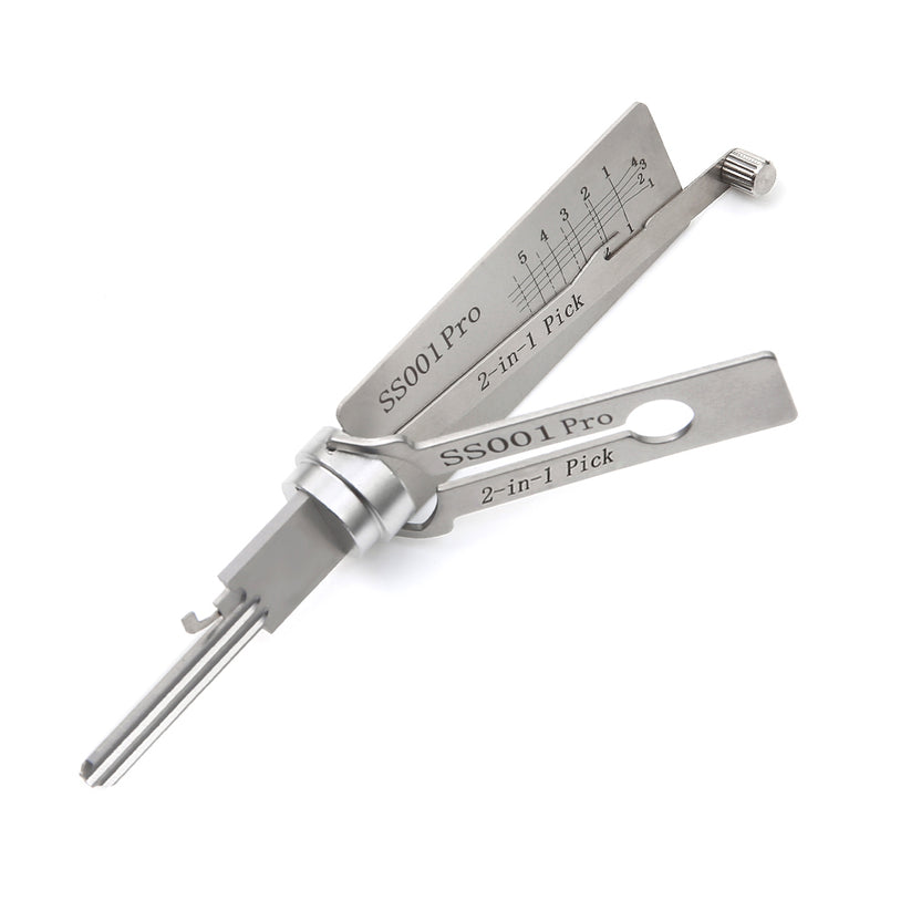 Lishi Style SS001 Pro Lock Pick 2 in 1 Decoder Tool for Double-Groove ...